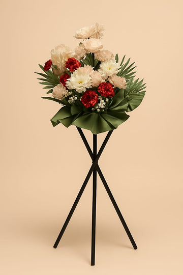 Graceful White Condolence Flower Stand